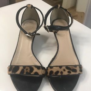Well loved J. Crew low edge animal print sandal